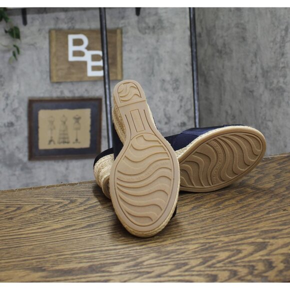 NWT Easy Street Womens Jasper Wedge Sandal JASPR Navy Thai Silk Blue 8WW - Picture 7 of 9